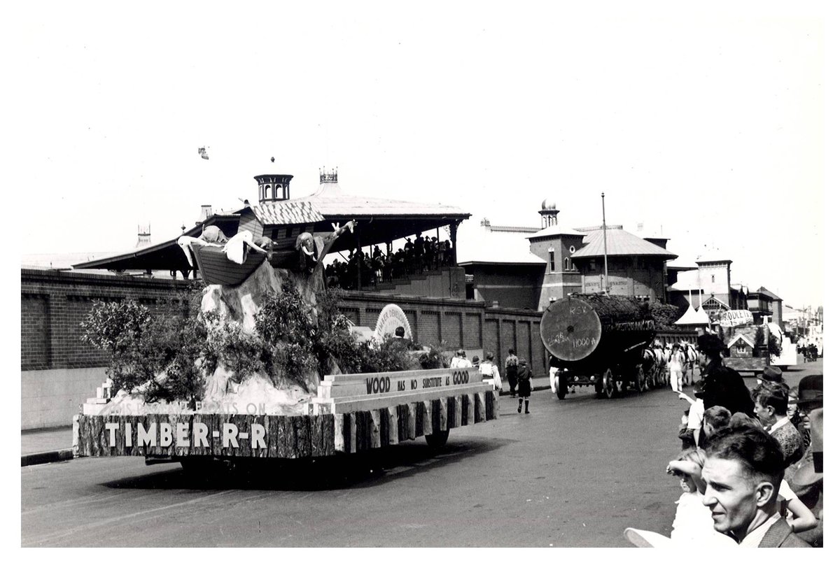Timber Industry float- “Australia's March to Nationhood” Australian 150th Anniversary Celebration, Moore Park (1938)