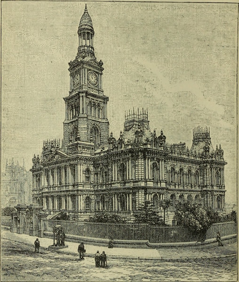 Sydney Town Hall, 1893 from "Australia and New Zealand", Sydney city centre (1890)