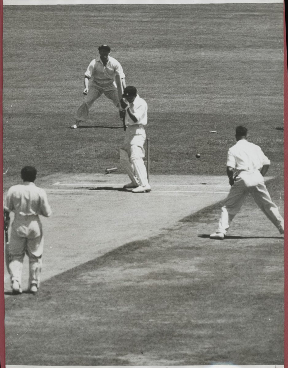 Hazare bowled Miller for 16 (2nd test, 1947, Sydney, Australia against India)
