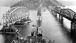 Hawkesbury River Railway Bridges 1st & 2nd circa 1945 (c. 1945)