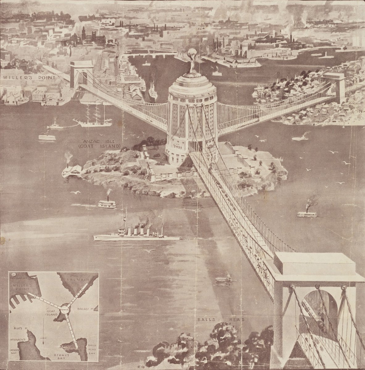 Ernest Stowe Proposed Sydney Harbour Bridge (1922)