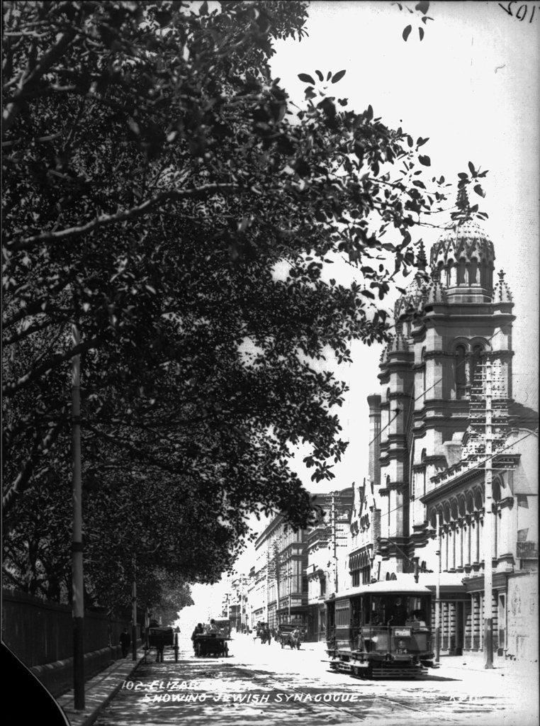 Elizabeth St. showing Jewish Synagogue from The Powerhouse Museum Collection, Sydney city centre (c. 1900)
