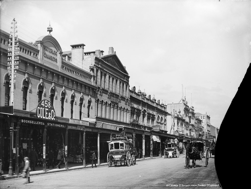 George Street from Market Street from The Powerhouse Museum Collection, Sydney city centre (c. 1900)