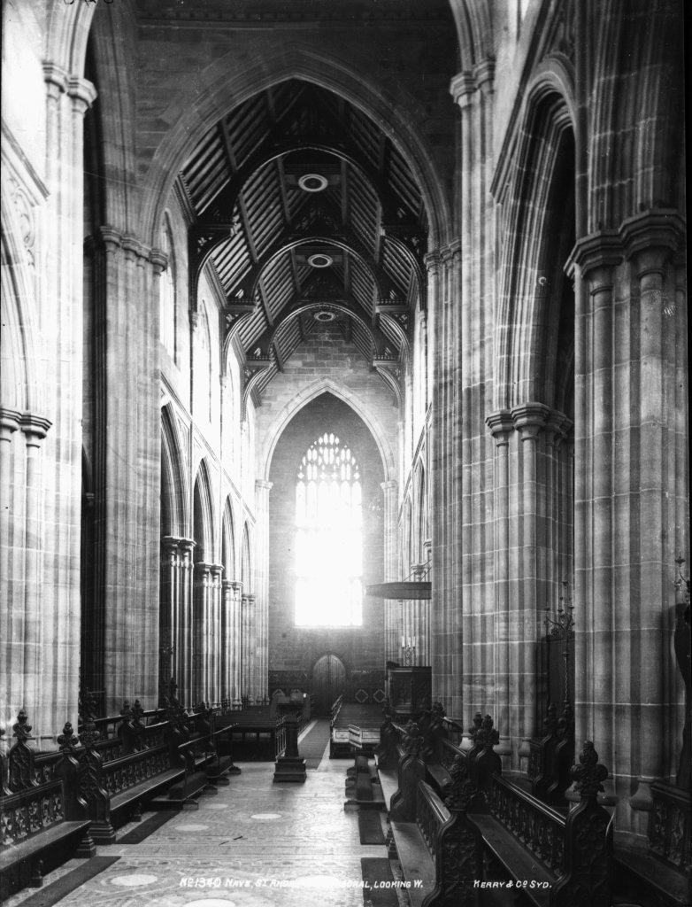 Nave, St. Andrew's Cathedral, Sydney (looking west) from The Powerhouse Museum Collection, Sydney city centre (c. 1900)