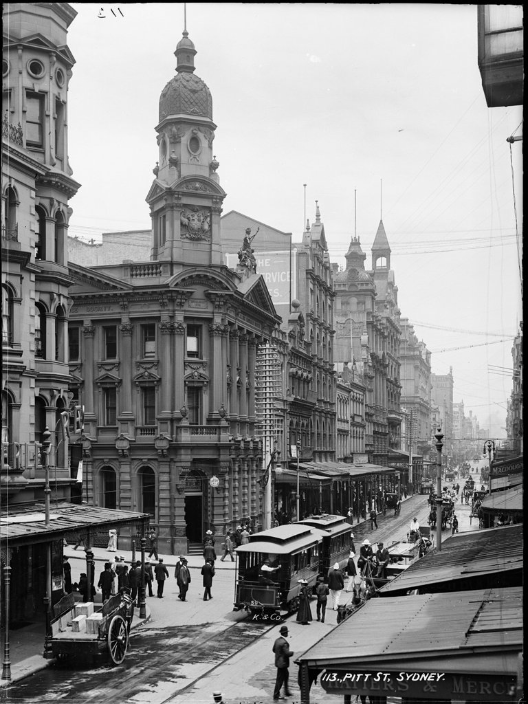 Pitt St, Sydney from The Powerhouse Museum Collection, Sydney city centre (c. 1900)
