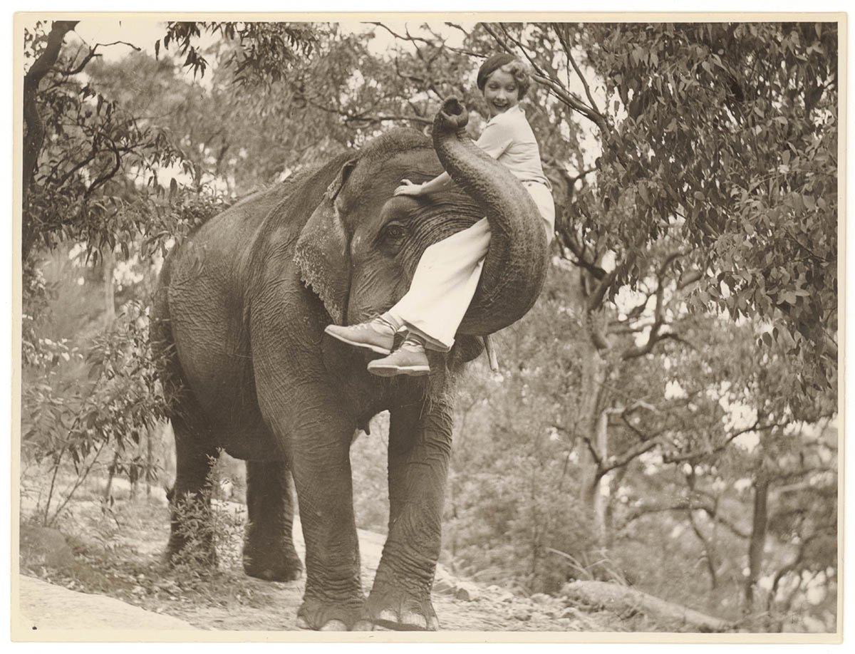 Helen Twelvetrees at Taronga Park Zoo, Mosman (1935)