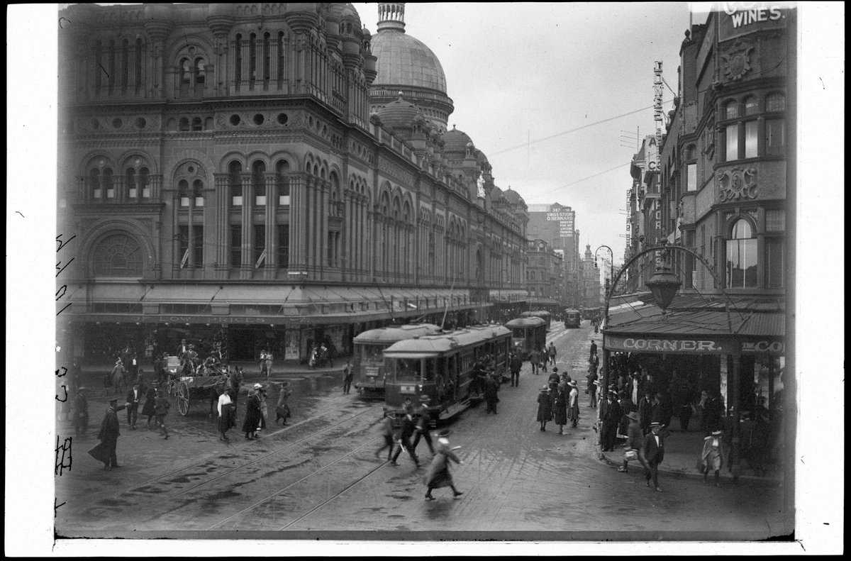 Queen Victoria Buildings, looking down George St, n.d. - unknown photographer, Sydney city centre (1920)
