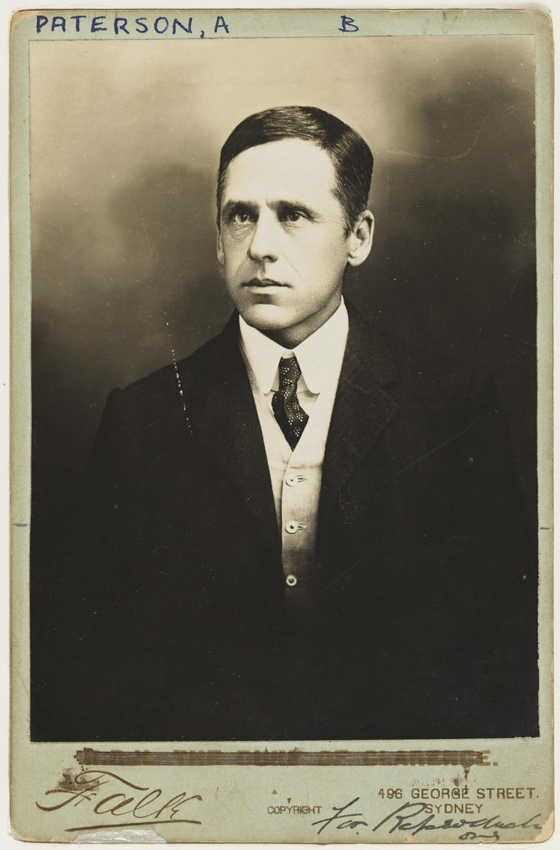 Andrew Barton (Banjo) Paterson, poet, solicitor, journalist, war correspondent and soldier, ca. 1890 - photographer Falk, Sydney (c. 1890)
