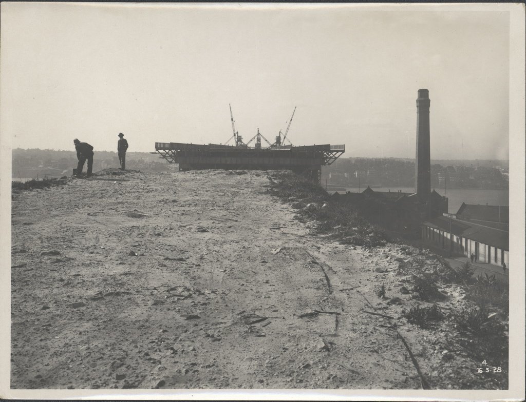 Approach to the northern platform of the Sydney Harbour Bridge, 1928