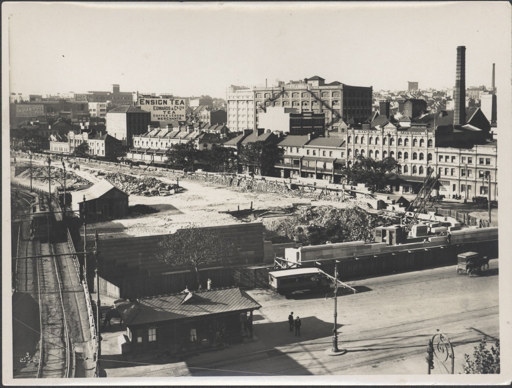 Construction of approach to Central Station, 1923, Haymarket