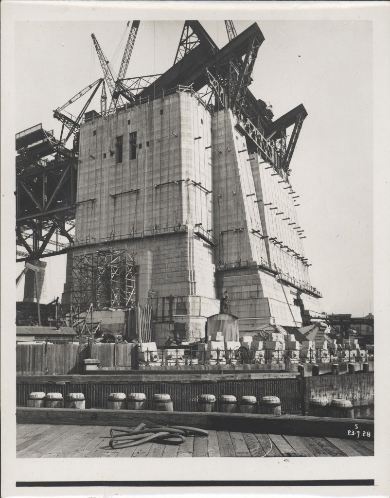 Northern abutment for the Sydney Harbour Bridge, 1928