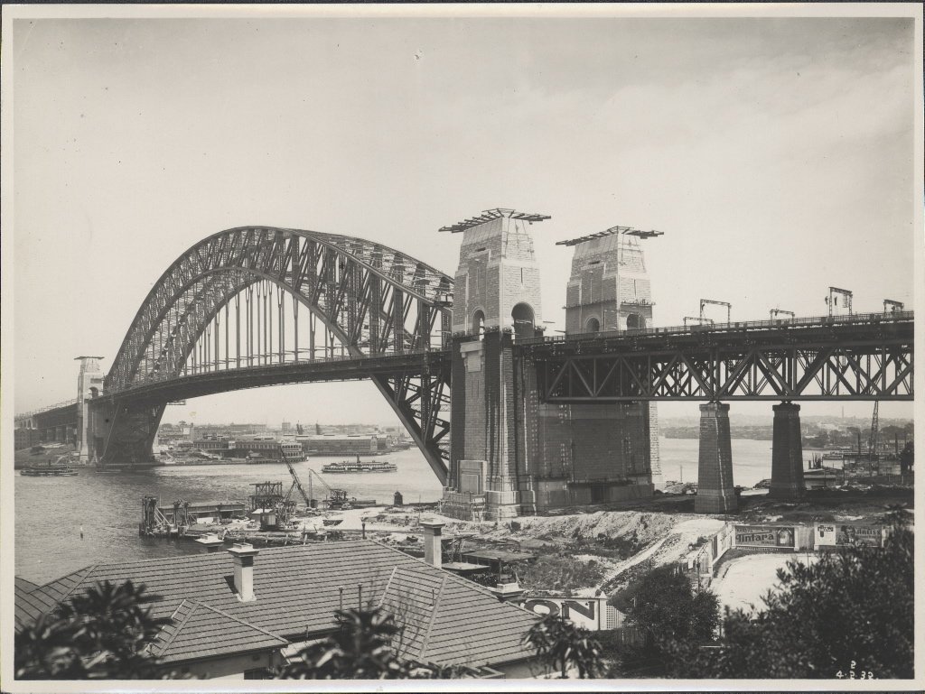Bridge and Bradfield Park from Milsons Point, 1932
