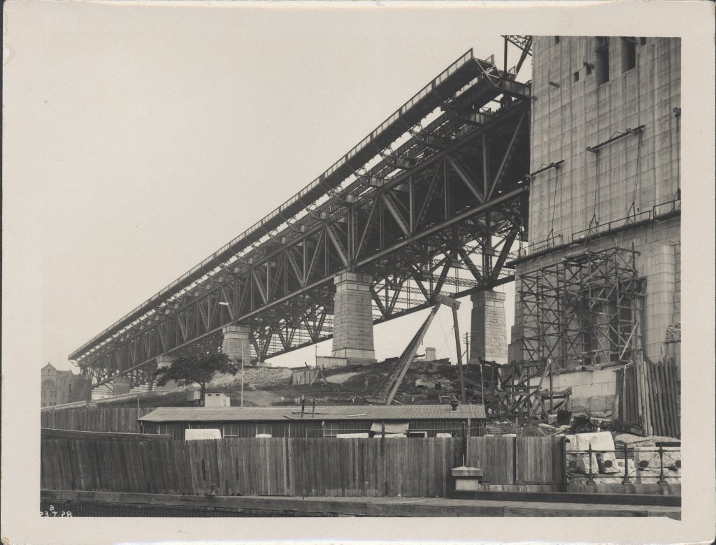 Under the southern approach of Sydney Harbour Bridge, 1928