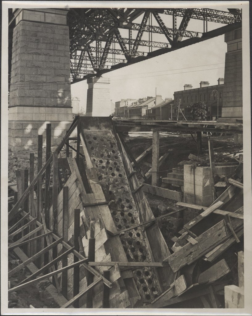 Structure used to support cables for Harbour Bridge, 1932, Sydney Harbour