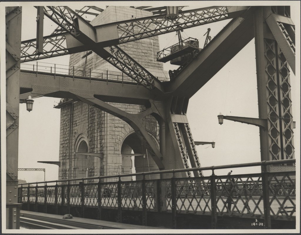 South end of the arch Sydney Harbour Bridge looking west, 1932