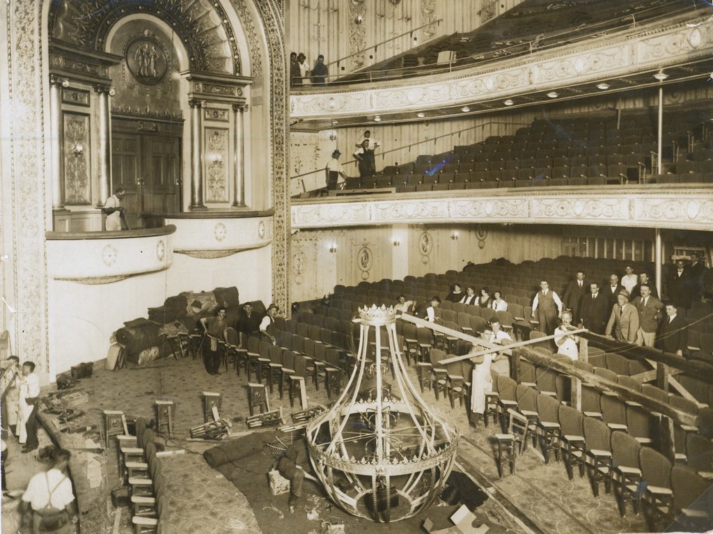 Auditorium of St James Theatre, Sydney undergoing restoration, 1930 - 1939, Sydney city centre (1935)