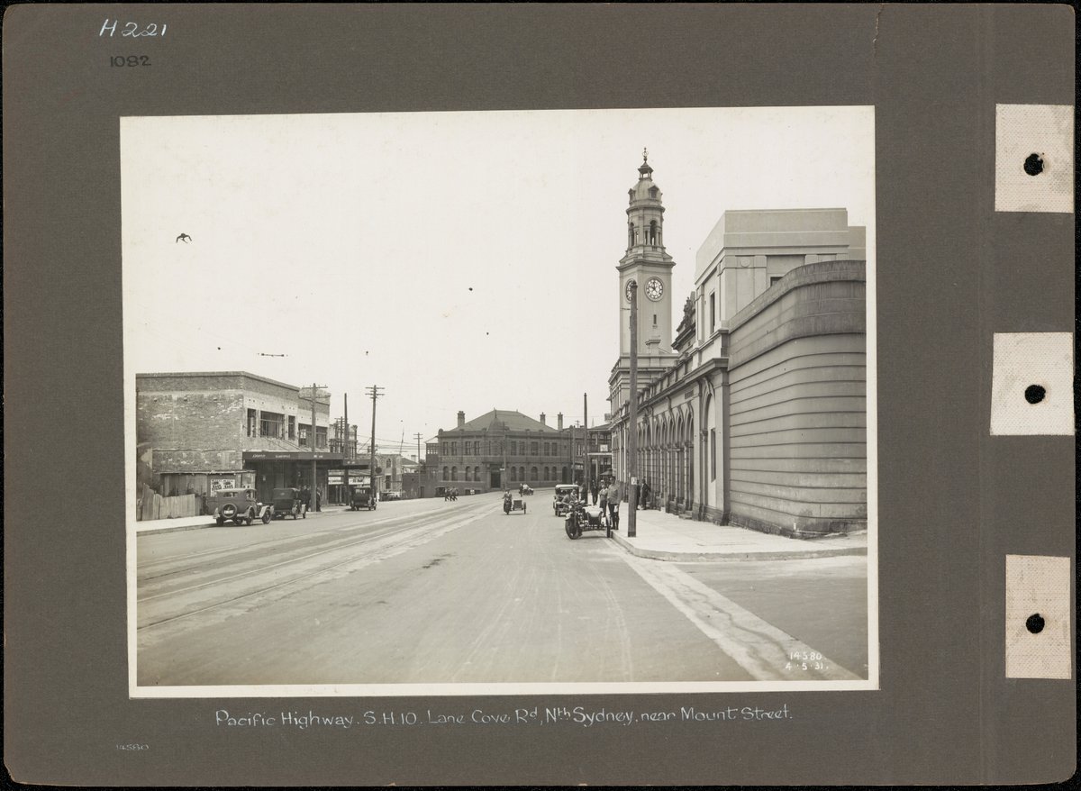 Pacific Highway S.H.10 (State Highway) Lane Cove Rd, Nth (North) Sydney, near Mount Street, North Sydney (c. 1931)