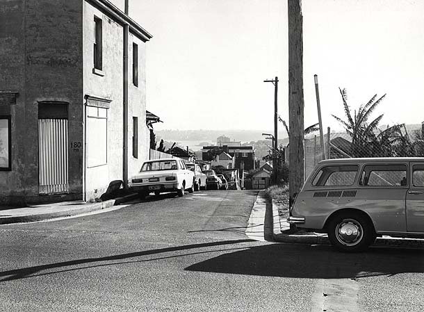 Site of Bondi Junction Railway Station - from Grafton St looking south towards Dawson Lane (1974?)