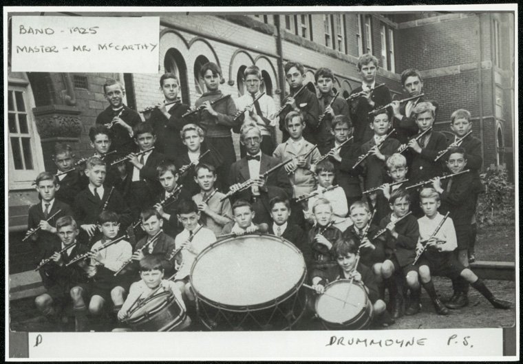 Drummoyne Public School - Band and Master Mr Dalwood Marshall McCarthy (c. 1925)