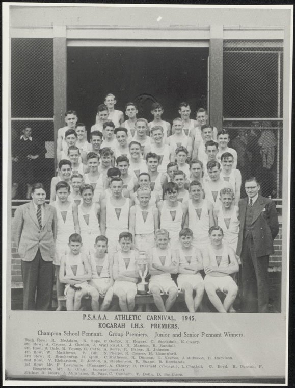 Kogarah Public School - Kogarah Intermediate High School - P.S.A.A.A Athletic Carnival Team - Premiers 1945