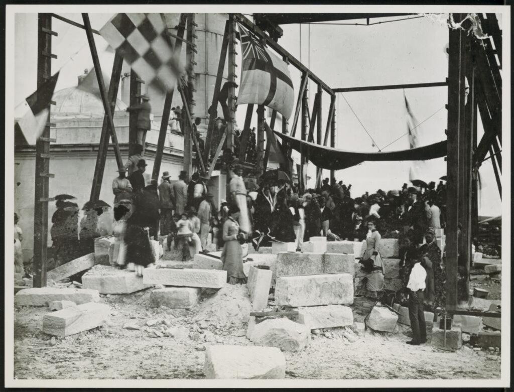 (Laying foundation of new Macquarie Lighthouse, South Head, Sydney, 1881), Vaucluse