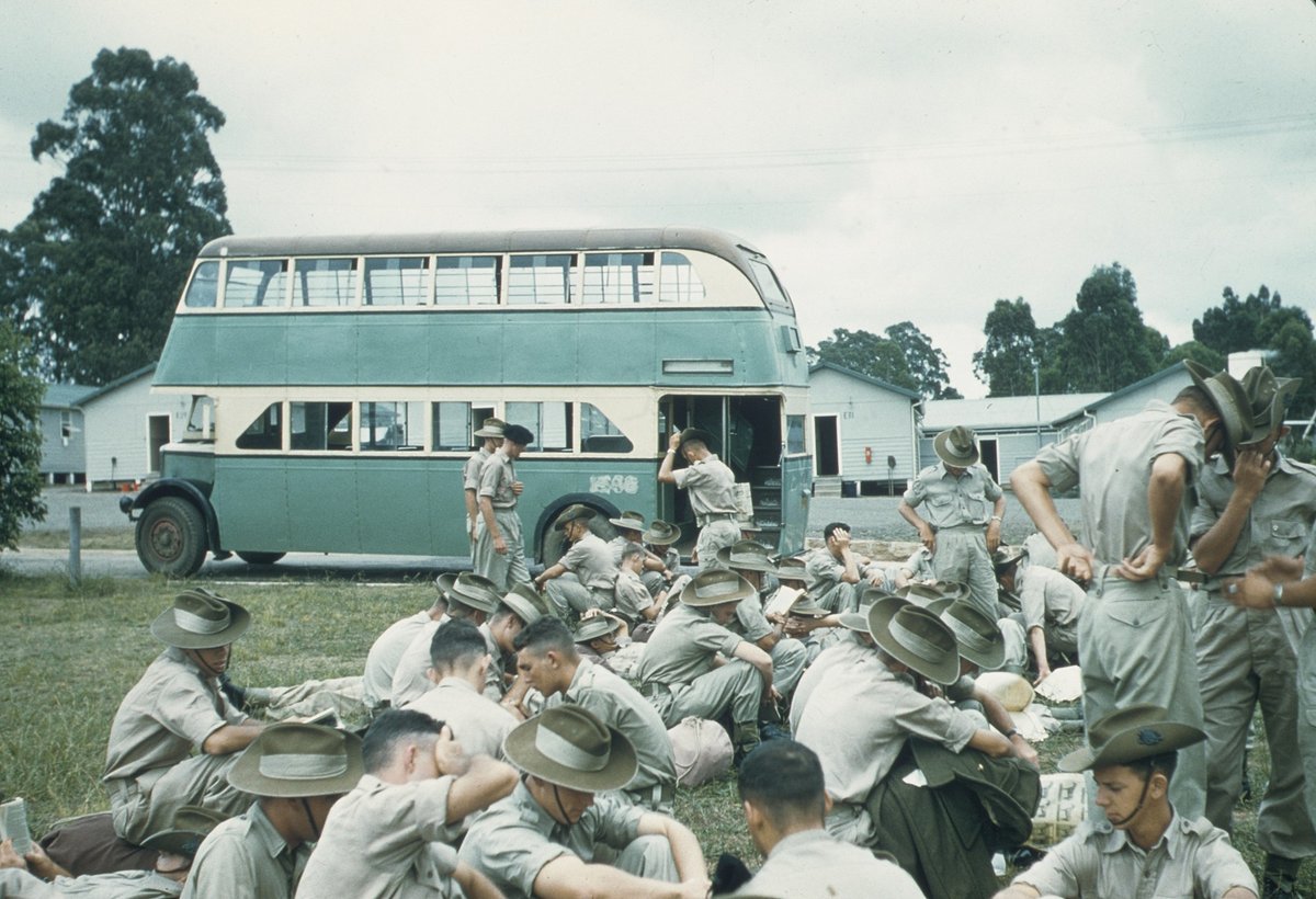 National Servicemen wait to go home after completion of training, Ingleburn (1959)
