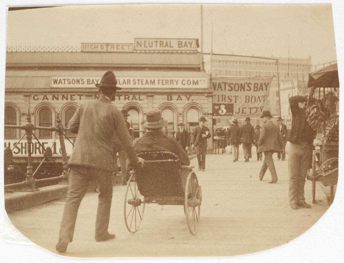 People at Circular Quay Sydney, ca. 1885-1890 - photographed by Arthur K. Syer (1885–90)