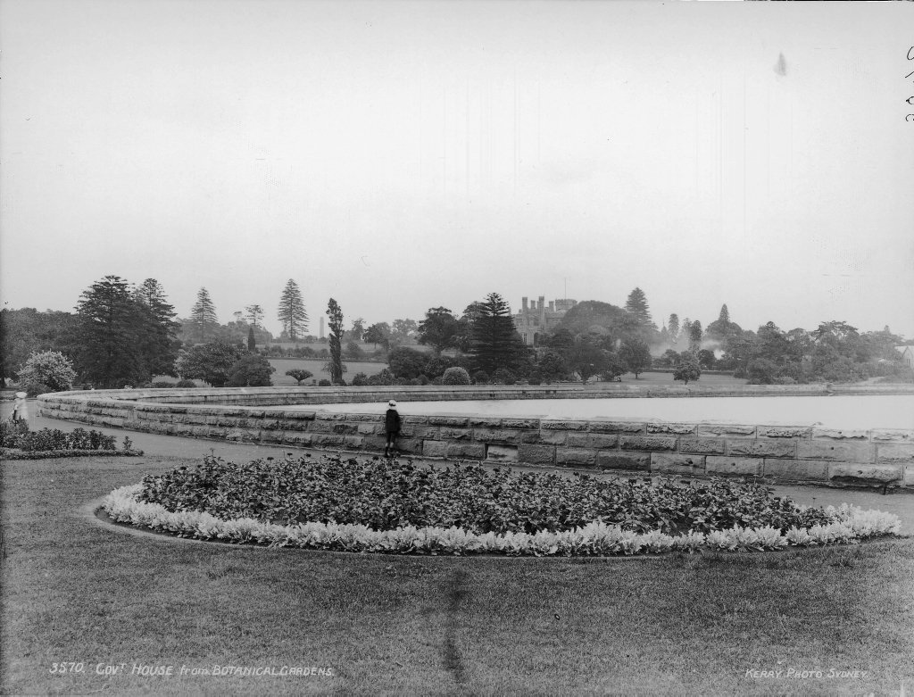 Government House from Botanical Gardens, Sydney, Sydney city centre (c. 1900)