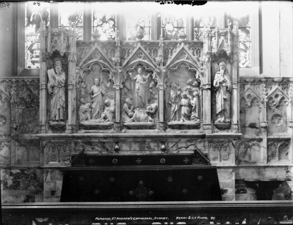 Reredos, St Andrew's Cathedral, Sydney, Sydney city centre (c. 1900)