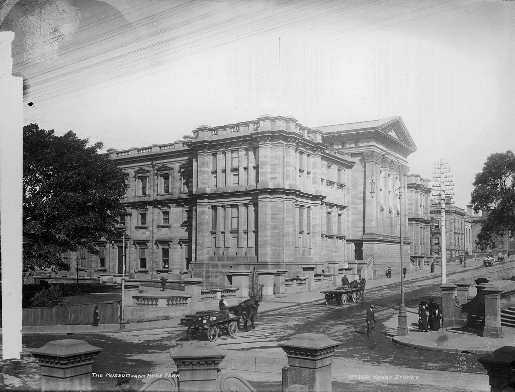 The (Australian) Museum from Hyde Park, Sydney city centre (c. 1900)