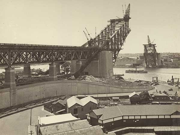 Early construction, Sydney Harbour Bridge (1925–29)