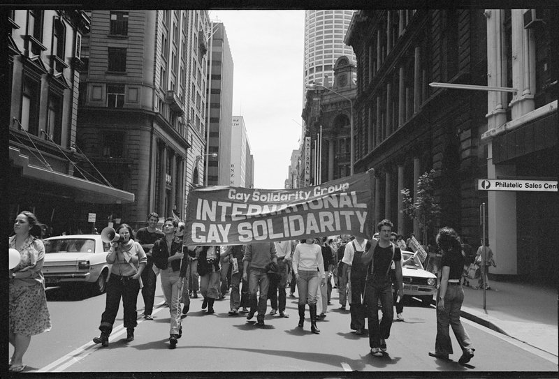 Tribune negatives including Malcolm Fraser and gay solidarity march, Sydney, New South Wales, November 1978, Circular Quay