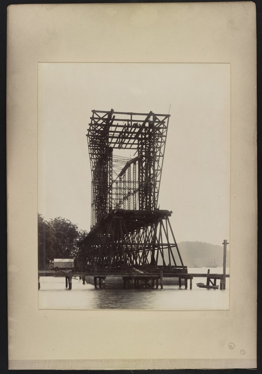 First span of Hawkesbury River Railway Bridge on pontoon, New South Wales, Australia LCCN2016651637 (1887)
