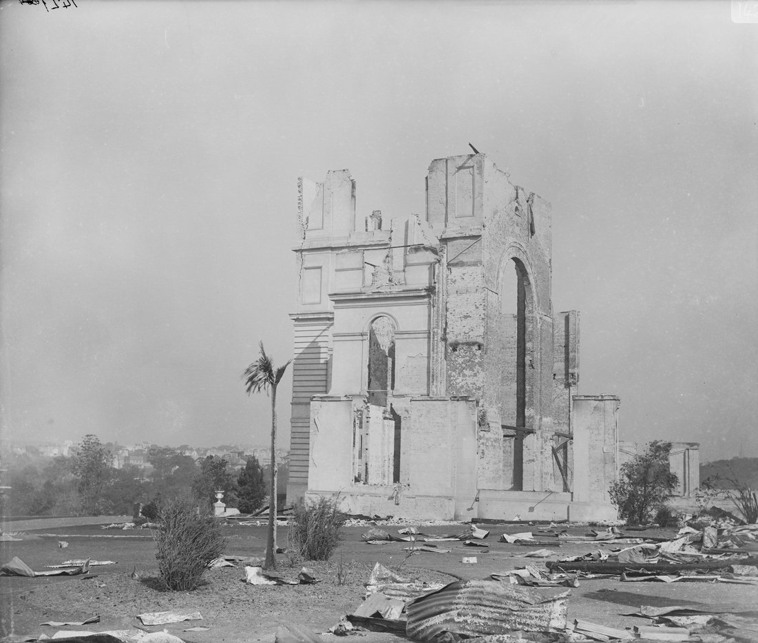 The ruins of the Garden Palace (cropped), Sydney (1882)