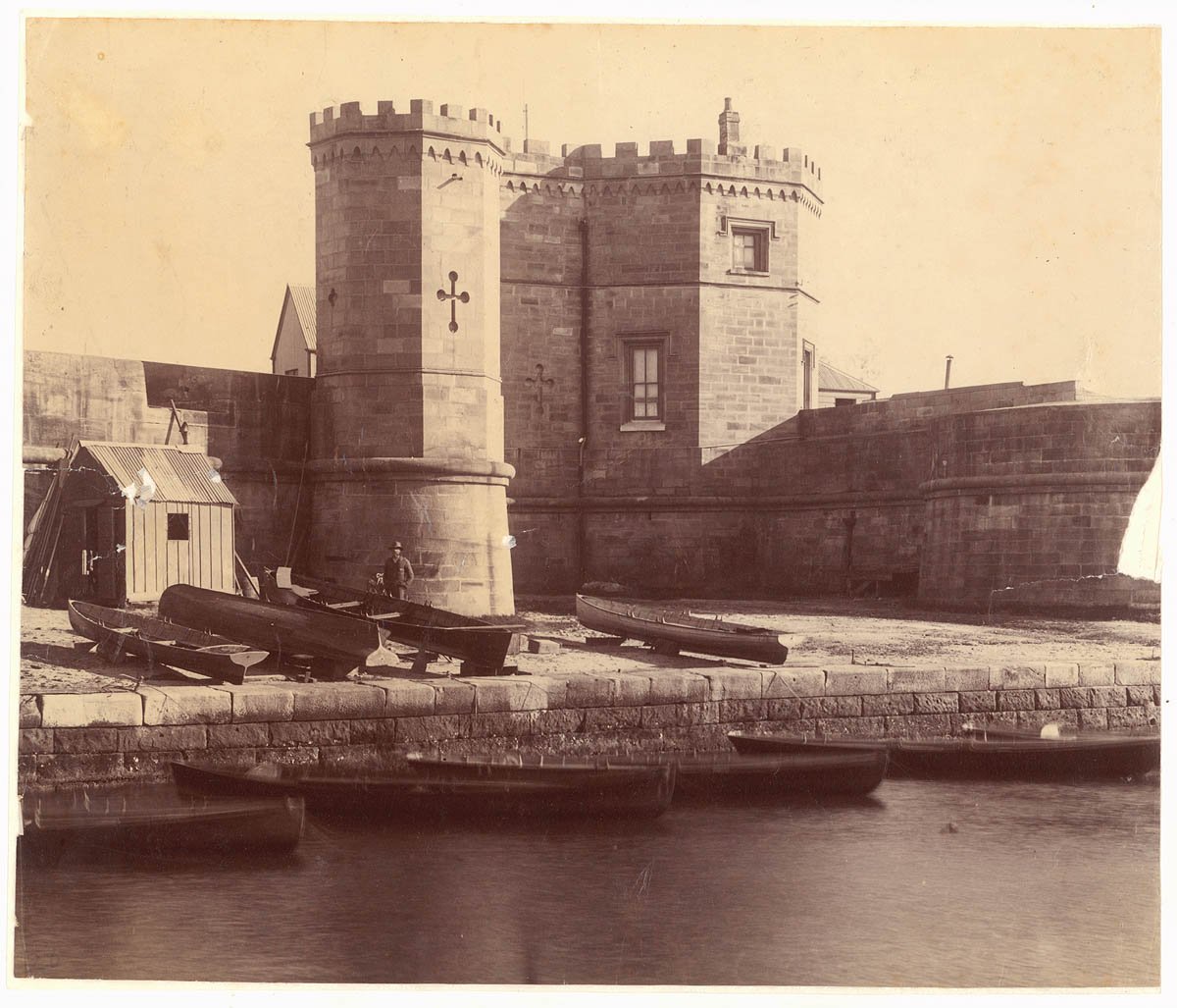 Fort Macquarie ca.1870 from Sydney Streets and Buildings, 1861-ca.1900 chiefly by Kerry & Co, Sydney city centre (c. 1870)