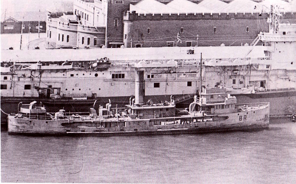 Former Sydney Ferry BURRA BRA as RAN Vessel, Circular Quay (c. 1945)