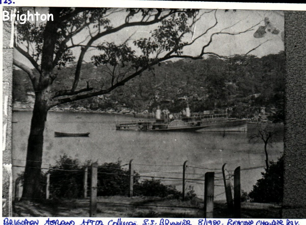 Sydney Ferry BRIGHTON aground Clifton Gardens 1900, Mosman