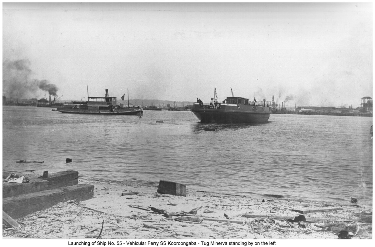 Launching of Sydney vehicular ferry KOOROONGABA (c. 1921)