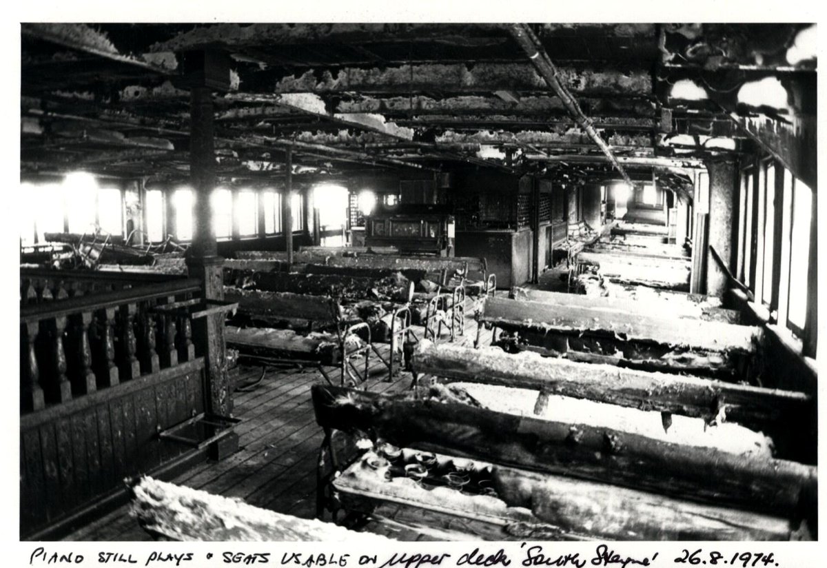 Sydney Ferry SOUTH STEYNE after fire 26 August 1974, Sydney Harbour