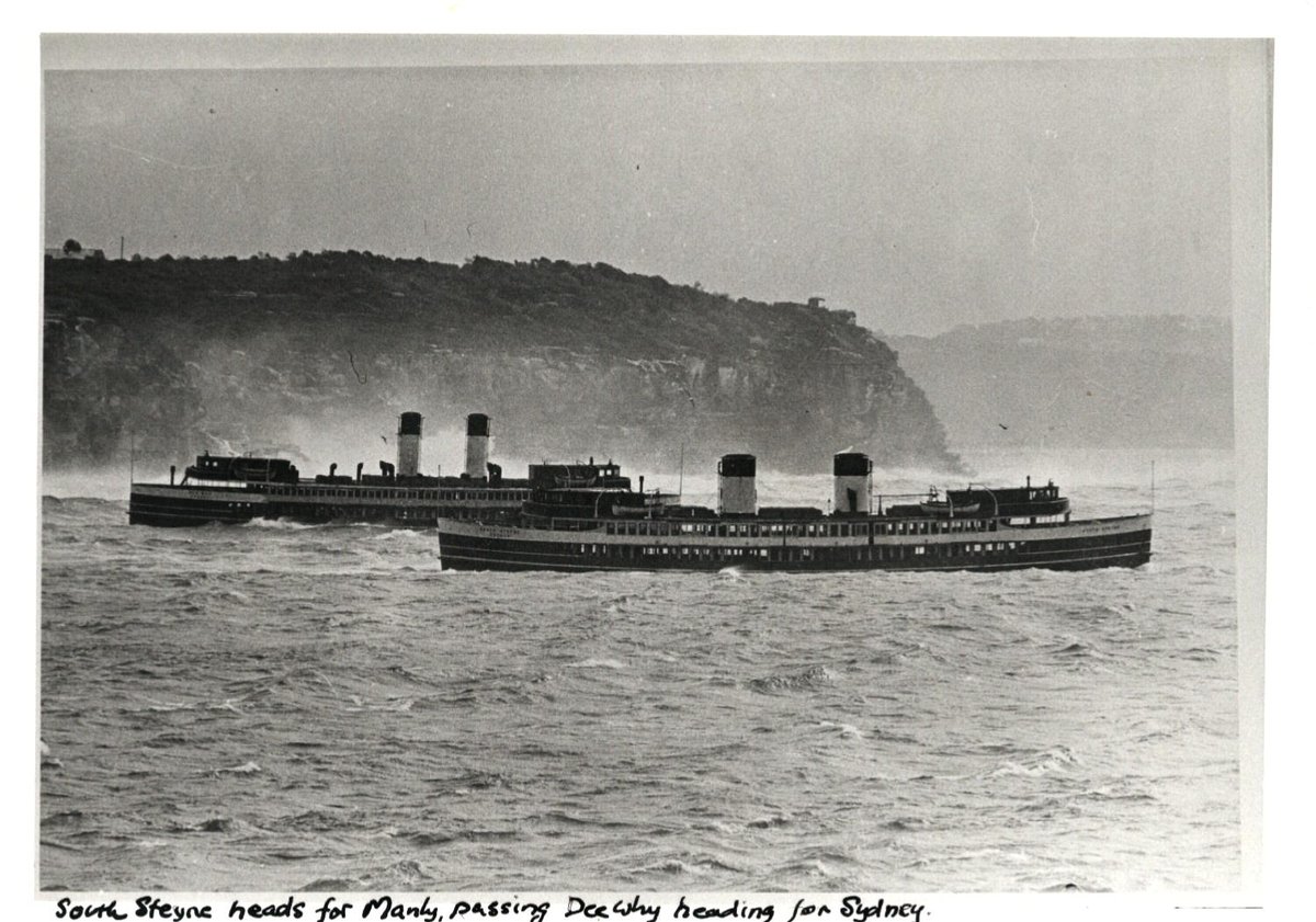 Sydney Ferries DEE WHY and SOUTH STEYNE crossing Sydney Heads early 1960s