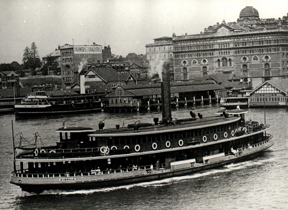 Sydney Ferry KIRRULE leaving Circular Quay 1920s