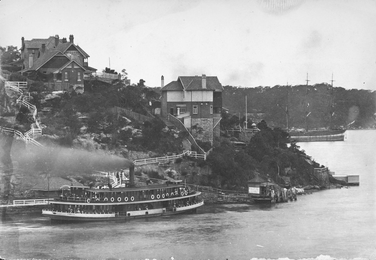 Sydney Ferry KUMMULLA Musgrave St Wharf Mosman Bay 1914 (c. 1914)