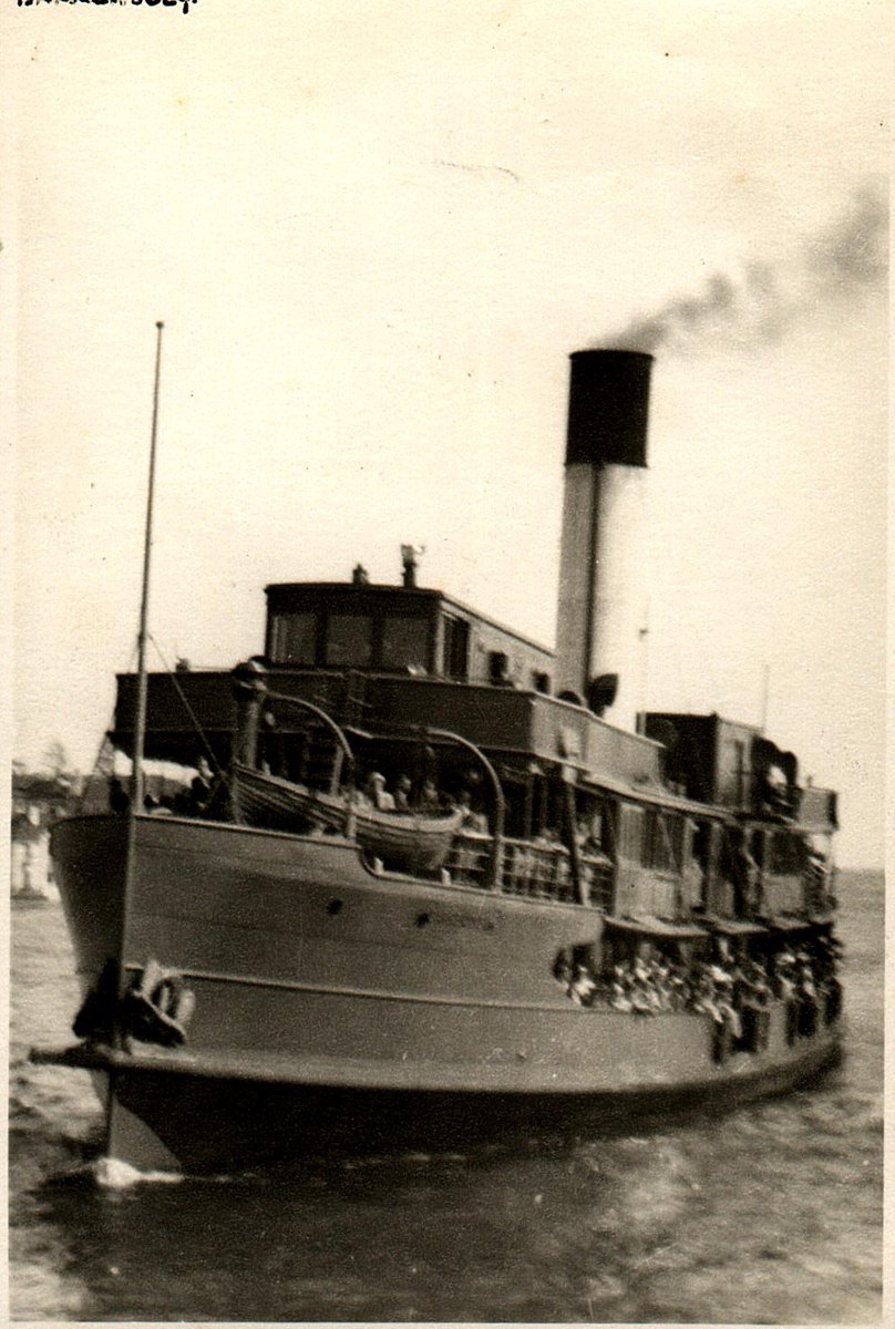 Sydney Ferry BALGOWLAH at Manly in naval grey 1940s
