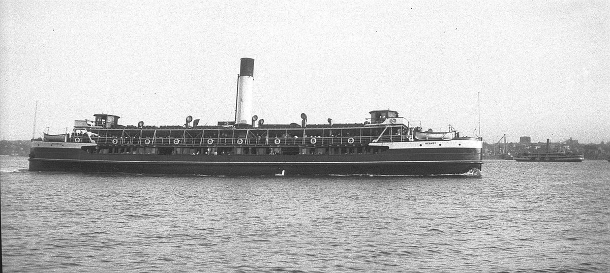 Sydney Ferry BALGOWLAH approaching Circular Quay in her as built configuration 1920s