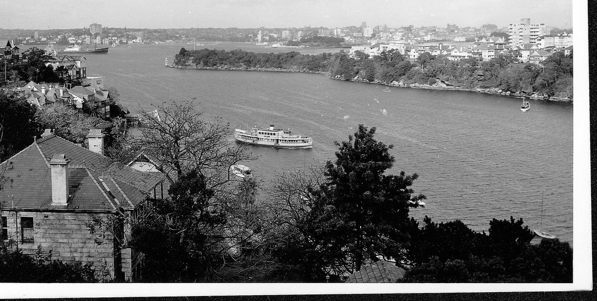 Sydney Ferry LADY SCOTT entering Mosman Bay 1950s, Cremorne Point