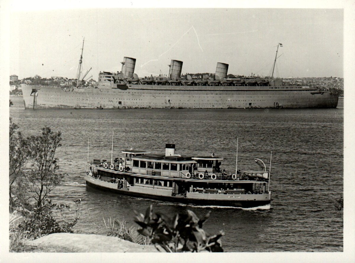 Sydney Ferry LADY SCOTT and QUEEN MARY Sydney Harbour 1940