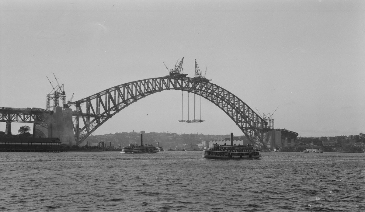 Sydney K-class Ferries and Sydney Harbour Bridge 1 Oct 1930