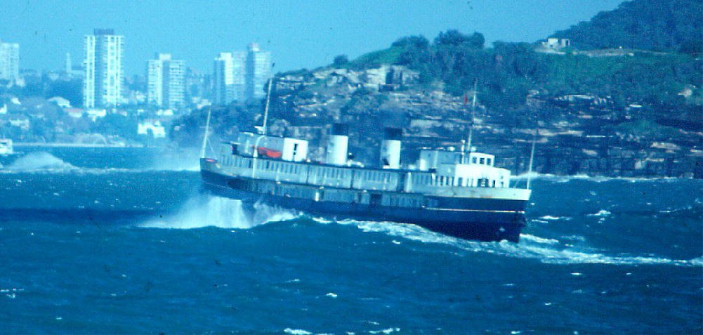 Sydney Ferry NORTH HEAD crossing the Sydney Heads en route to Circular Quay 1984