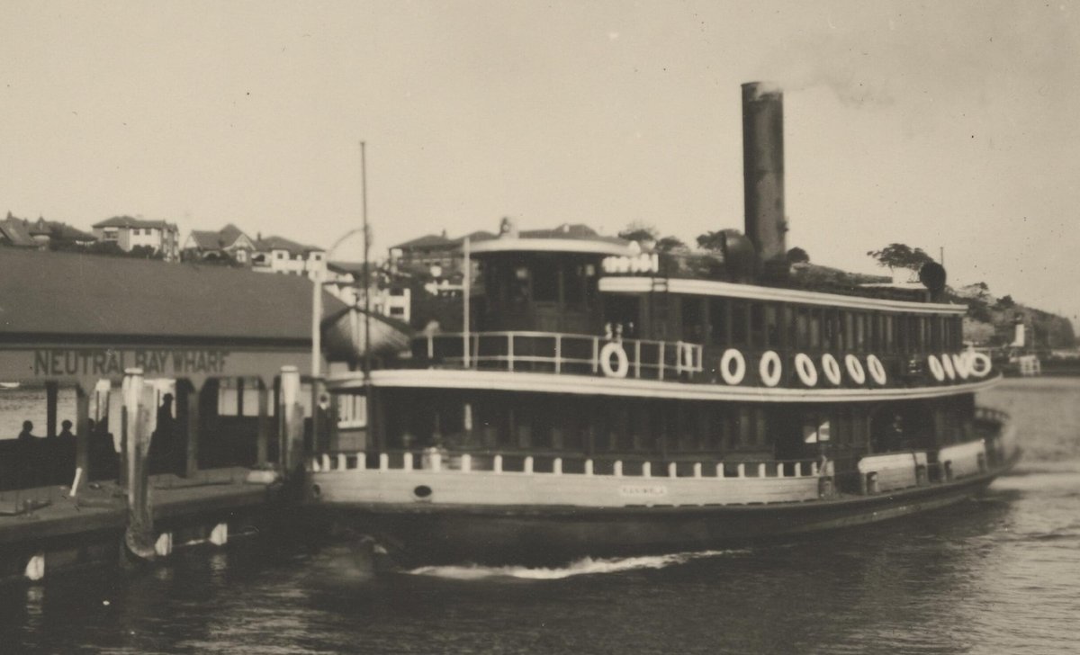 Sydney Ferry KANIMBLA at Neutral Bay wharf 1930