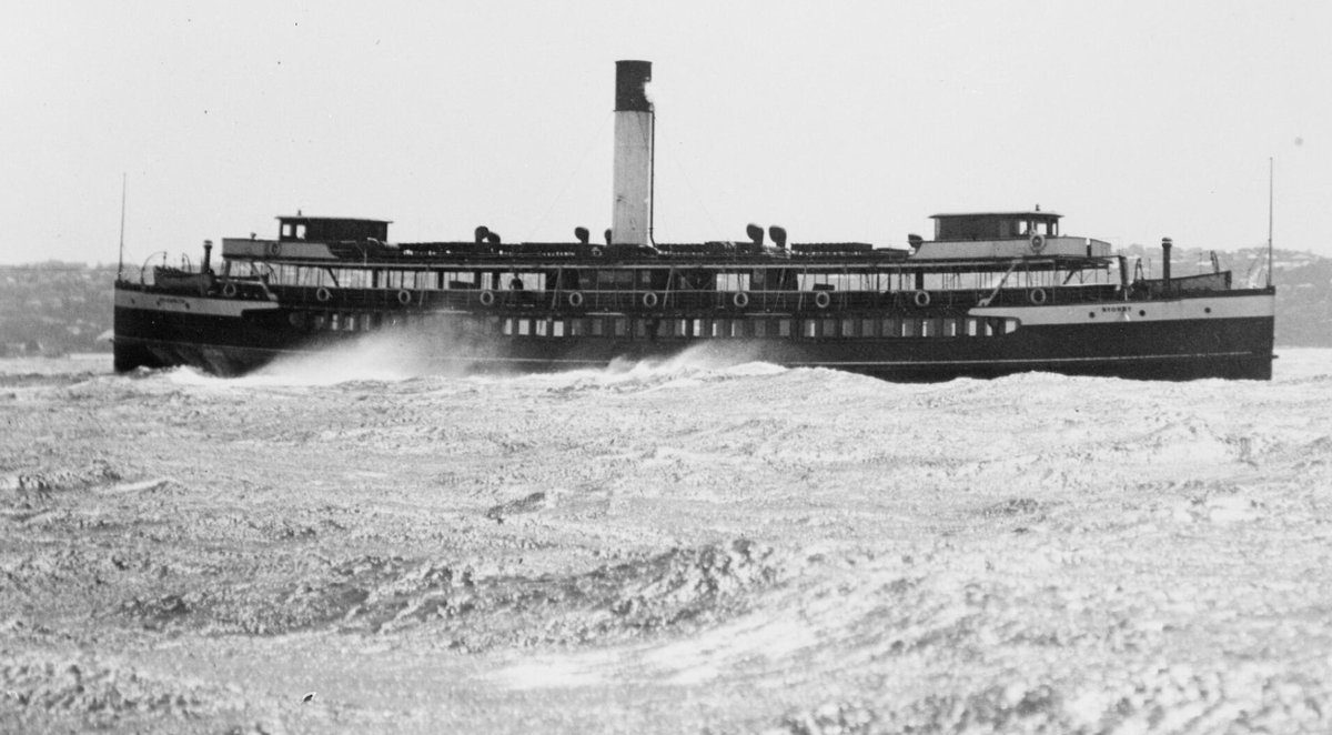 Sydney Ferry BARAGOOLA crossing Sydney Heads 1930